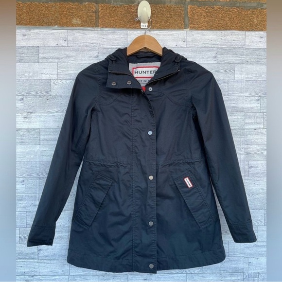 Hunter Original Cotton Smock Water Resistant Long Sleeve Hooded Rain Jacket XXS - Picture 2 of 12